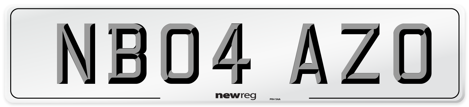 NB04 AZO Number Plate from New Reg